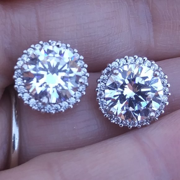 sparkly stud earrings stamped 925 china on the back - Picture 5 of 15